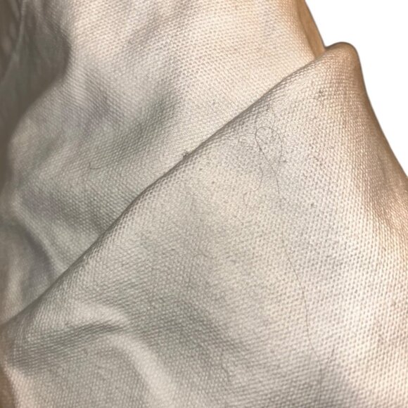 Serena & Lily white cornflower blue tassel trim cotton shower curtain NEW damage - Picture 4 of 4